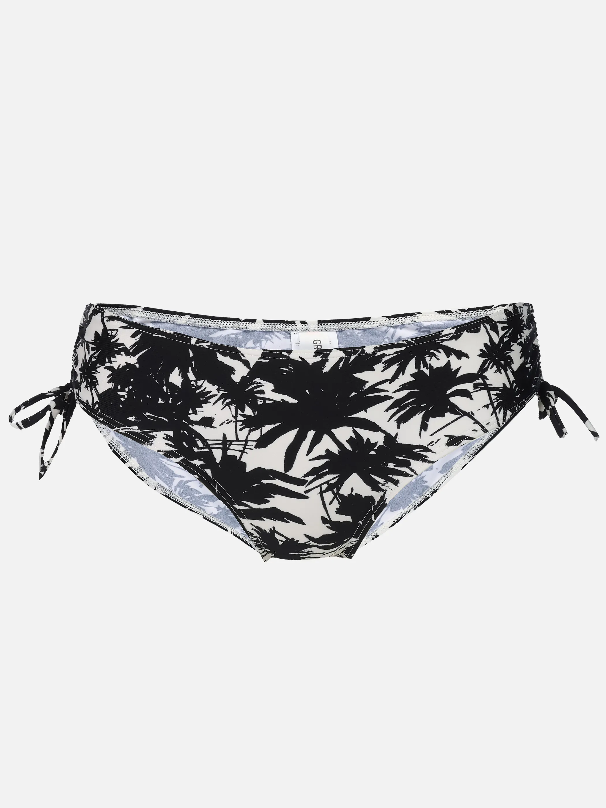 Grinario Sports Da-Bikini Hose, m. Bändchen, AOP Palmen Schwarz 922582 BL/WH 1